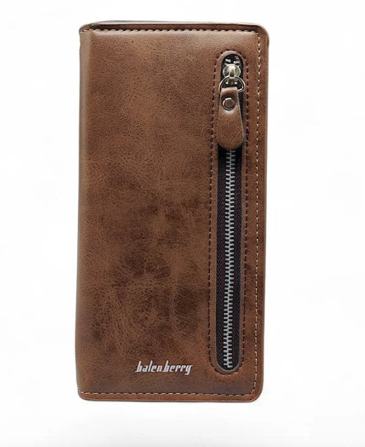 BroadEnd Men’s Long Zip Pu Leather Wallet