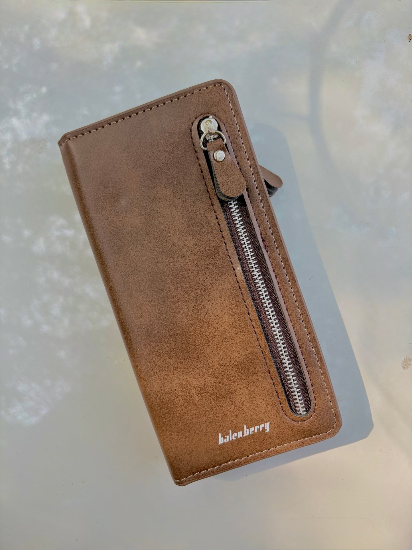 BroadEnd Men’s Long Zip Pu Leather Wallet